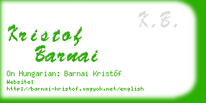 kristof barnai business card