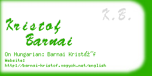 kristof barnai business card